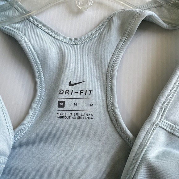 Nike Dri-Fit Sports Bra Women Size Medium Light Blue Racerback - Picture 7 of 8
